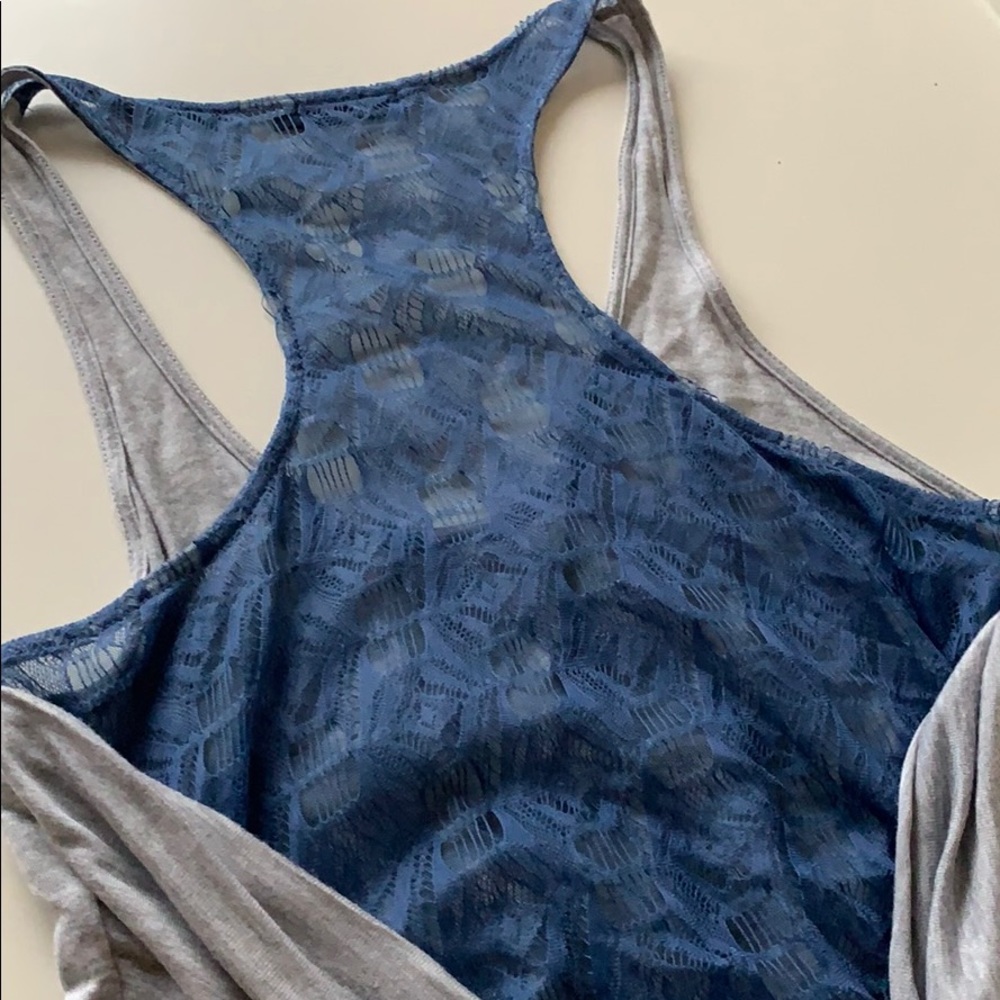 Ella Moss | Blue Lace Back Tank Top